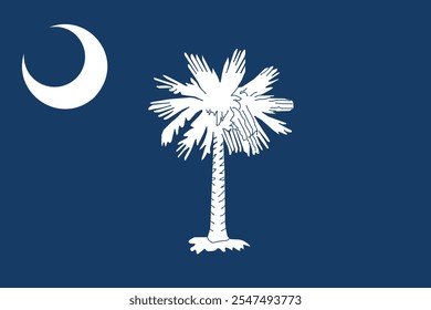 Normal shaped printable vector flag of the United States of America federal state of SOUTH CAROLINA