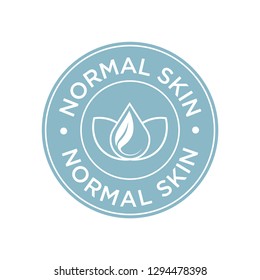 Normal Skin Icon. Label With Skin Type Indicator For Personal Care Products.