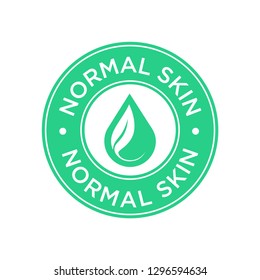 Normal skin icon. Label with skin type indicator for personal care products.