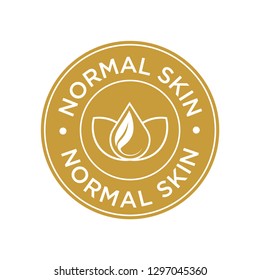 Normal skin icon. Label with skin type indicator for personal care products.