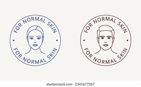 Normal skin label for women's and men's skin care products