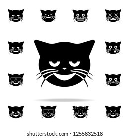 normal smiling imp  cat icon. cat smile icons universal set for web and mobile