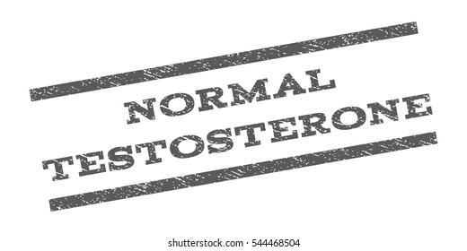 Normal Testosterone watermark stamp. Text caption between parallel lines with grunge design style. Rubber seal stamp with scratched texture. Vector grey color ink imprint on a white background.