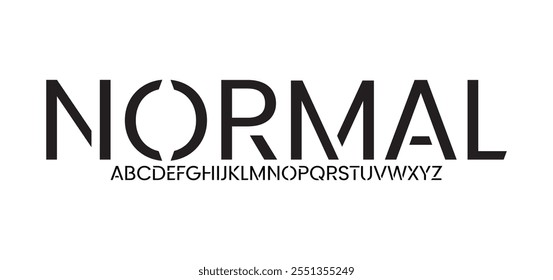 Normal, Unique modern futuristic sans serif alphabet display font vector illustration
