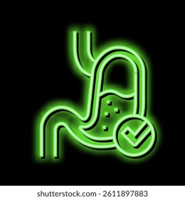 normal workin digestion system neon light sign vector. normal workin digestion system illustration