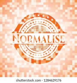 Normalise abstract orange mosaic emblem with background
