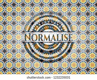 Normalise arabic style badge. Arabesque decoration.