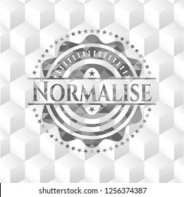 Normalise grey emblem with cube white background