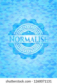 Normalise light blue emblem with mosaic background