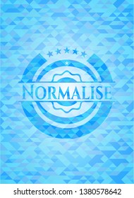 Normalise light blue emblem. Mosaic background