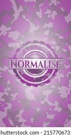 Normalise pink and purple on camo texture. Vector Illustration. Detailed. 