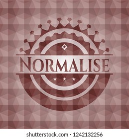 Normalise red polygonal badge. Seamless.