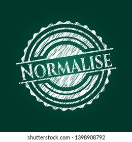 Normalise written on a blackboard. Vector Illustration. Detailed.