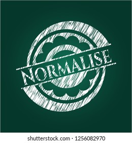 Normalise written on a chalkboard