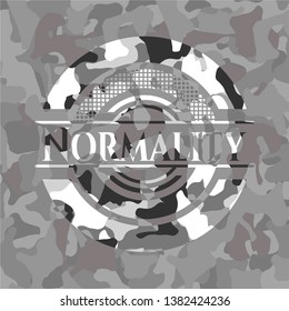 Normality grey camouflage emblem. Vector Illustration.