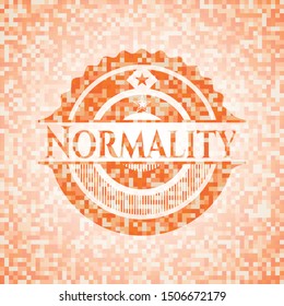 Normality orange mosaic emblem. Vector Illustration. Detailed.