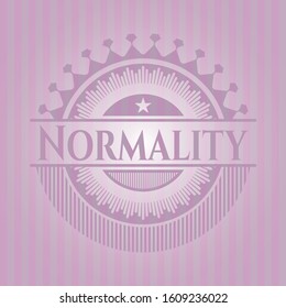 Normality pink emblem. Retro. Vector Illustration. Detailed.