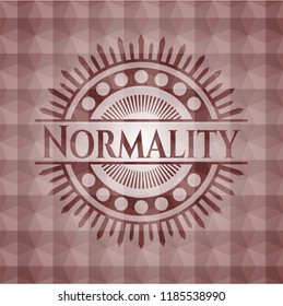 Normality red geometric badge. Seamless.