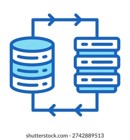 Normalization Icon Blue Color Style Vector Illustration