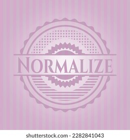 Normalizar la insignia con fondo rosado. Diseño elegante. 