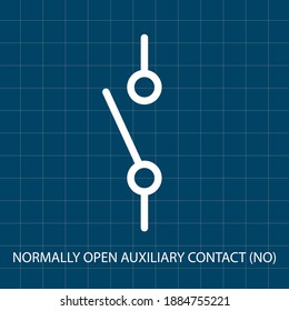 Normally Open Auxiliary Contact (NO) Vector illustration symbol of Electrical System Control