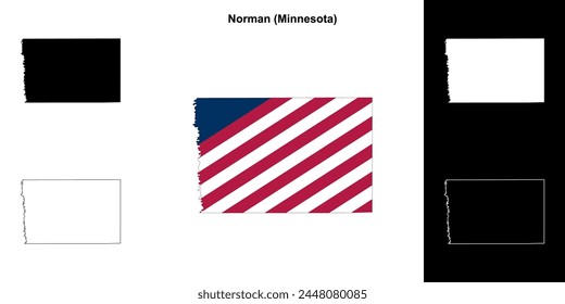 Norman County (Minnesota) outline map set