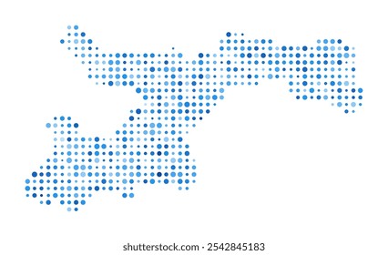 Norman Island Dot Map. Digital Style Boundary Shape. Norman Island vector image. Blue circular dots. Modern vector illustration.