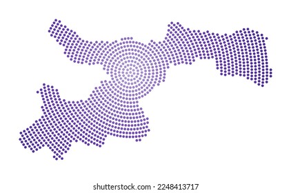 Norman Island dotted map. Digital style shape of Norman Island. Tech icon with graduated dots. Attractive vector illustration.