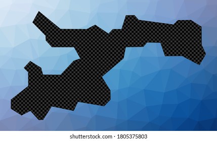 Norman Island geometric map. Stencil shape of Norman Island in a low poly style. Attractive island vector illustration.