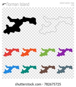 Norman Island high detailed map. Isolated black island outline. Vector illustration.