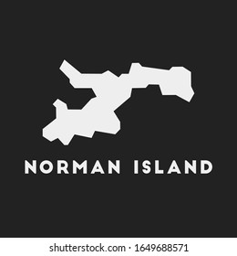 Norman Island icon. Map on dark background. Stylish Norman Island map with name. Vector illustration.