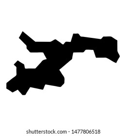 Norman Island map. Borders silhouette icon. Isolated Norman Island black map outline. Vector illustration.