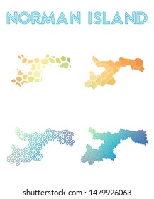 Norman Island polygonal map. Mosaic style maps collection. Bright abstract tessellation, geometric, low poly, modern design. Norman Island polygonal maps for infographics or presentation.