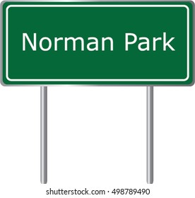 Norman Park , Georgia , road sign green vector illustration, road table, USA city