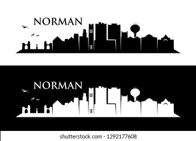 Norman skyline - Oklahoma - United States of America, USA - vector illustration