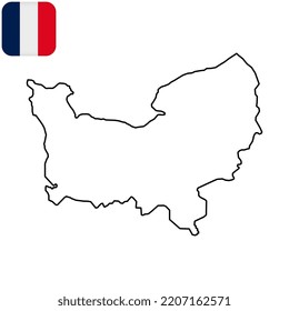 Normandie Map. Region of France. Vector illustration.