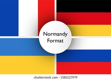 Normandy Format Vector Illustration Four Countries National Flags