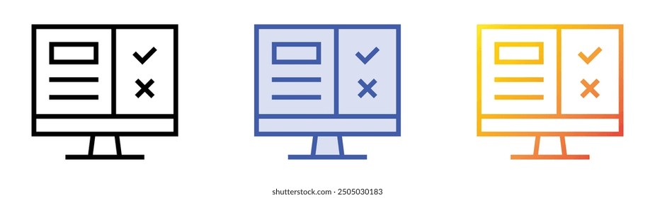 normative icon. Linear, Blue Fill and Gradient Style Design Isolated On White Background