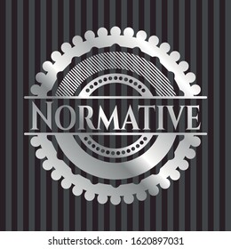 Normative silver badge or emblem. Vector Illustration. Mosaic.