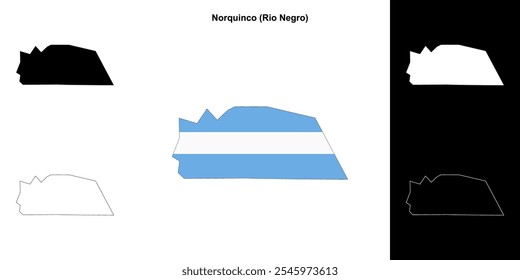 Norquinco department (Rio Negro) outline map set