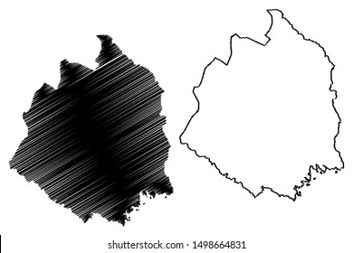 Norrbotten County (Counties of Sweden, Kingdom of Sweden) map vector illustration, scribble sketch Norrbotten map