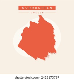 Norrbotten County (Counties of Sweden, Kingdom of Sweden) map vector illustration, scribble sketch Norrbotten map