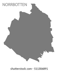 Norrbotten Sweden Map grey