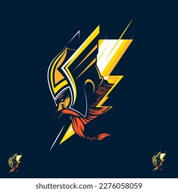 El dios nórdico de Thunder, Thor combinado con el símbolo de forma de trueno se puede usar como: camiseta gráfica, elemento, afiche, marca, mascota de equipo o cualquier otro propósito. 