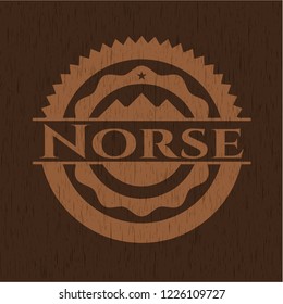 Norse retro style wood emblem