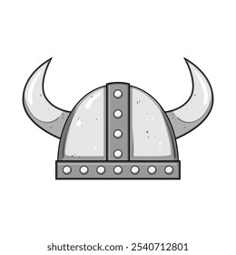 norse viking helmet cartoon. warrior horned, medieval armor, scandinavia saga norse viking helmet sign. isolated symbol vector illustration