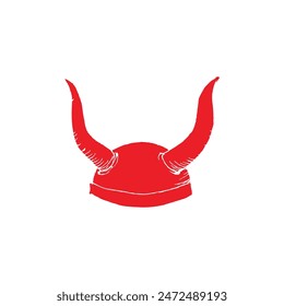 Norsemen helmet flat icon for identity icon