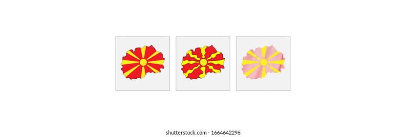 nort macedonia coloring the map and concept flag. Vector