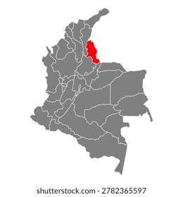 Norte de Santander of Colombia map shape, travel web flat concept icon vector illustration .