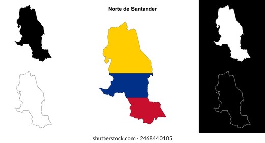 Norte de Santander Abteilung Gliederung Karte Set